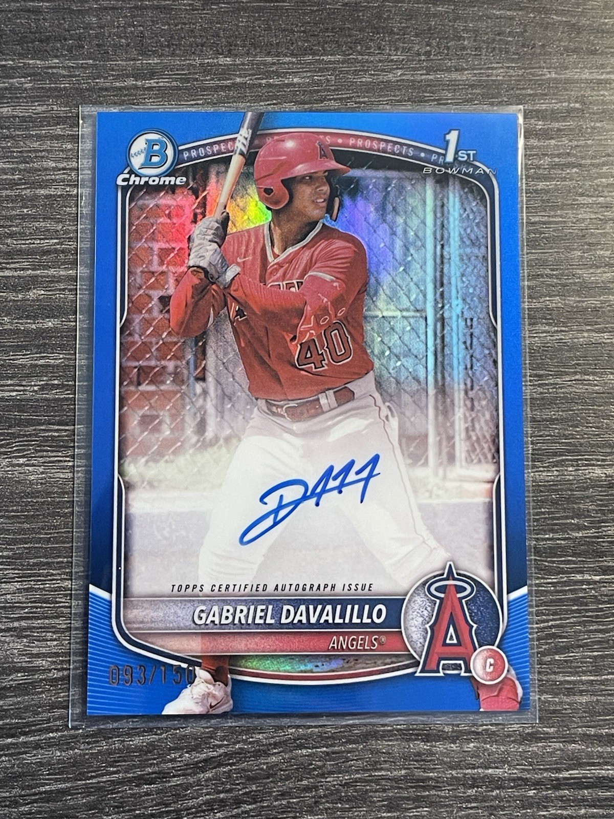 2025 Bowman Chrome Gabriel Davalillo 1st True Blue Refractor Auto /150 Angels 💯