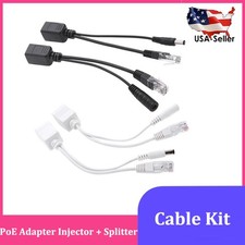 Power Over Ethernet Passive PoE Adapter Injector  Splitter Kit PoE Cable US