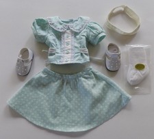 HTF American Girl Molly Polka Dot Skirt Set Molly's Green Outfit w Shoes EUC