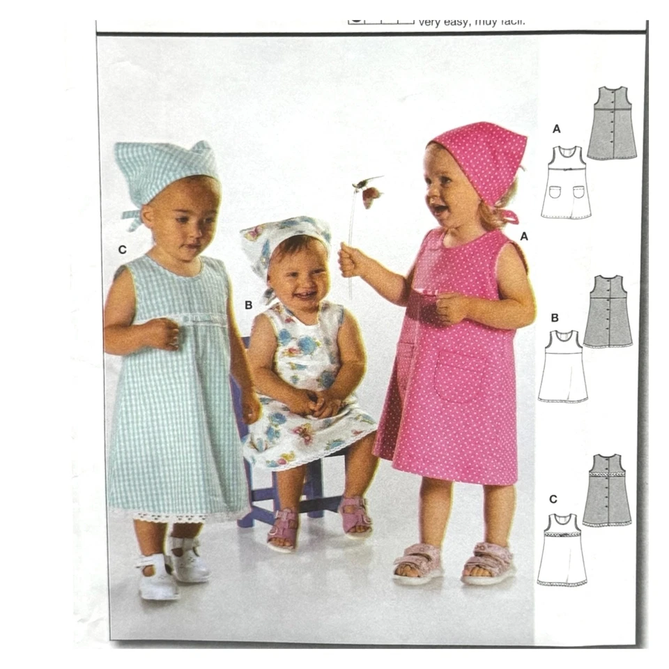 Burda Toddlers Sizes 6M-3 Dresses Sleeveless Sewing Pattern 9750 Uncut - Image 2 of 4