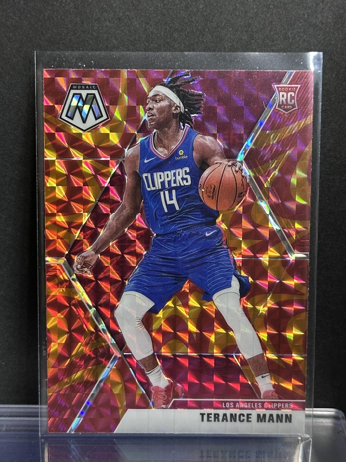 2019-20 Panini Mosaic #246 Terance Mann Reactive Orange Clippers Rookie