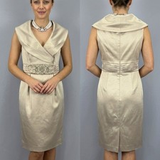  Eliza J mushroom satin style jewelled mother of the bride & groom dress 12 