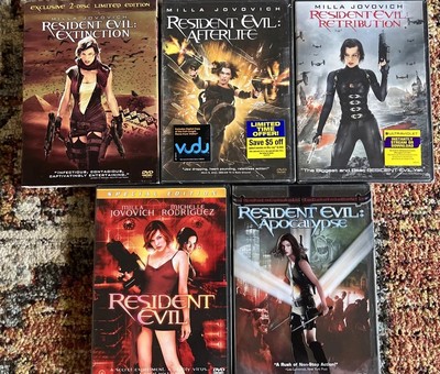 Resident Evil 5 Movie Collection Extinction Apocalypse Afterlife Retribution