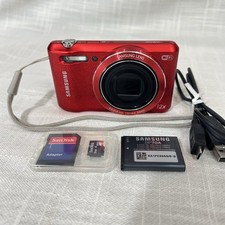 Samsung WB35F 16.2 MP Digital Camera 12x Zoom Red w/ 8GB Card, Charge Cord NICE 