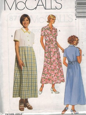 8713 UNCUT McCalls SEWING Pattern Misses 1990s Loose Fitting High Waisted Dress