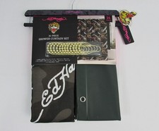 NWT Ed Hardy 14-Piece Shower Curtain Set - Tiger Camo & Gold Hooks