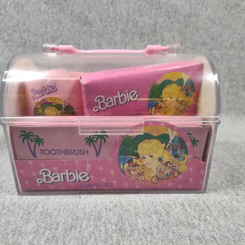 Vintage 1988 Barbie California Dream Travel Toiletry Set Pink Case Brush Comb - Picture 4 of 11