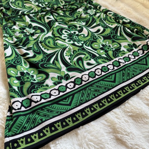 INC Retro Y2K Mini Dress Tunic Green Paisley Hippie 70’s Boho Fairy Flower Power - Picture 11 of 11