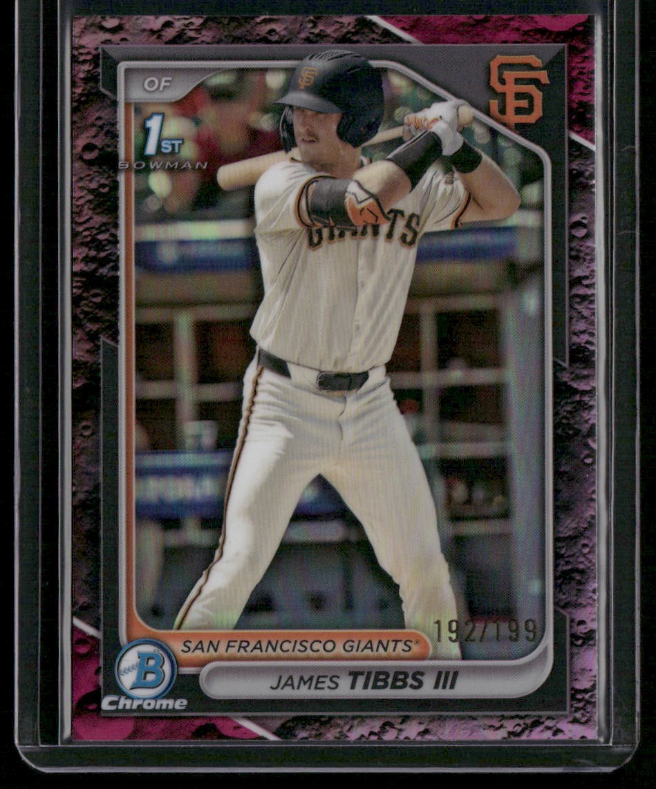 2024 Bowman Draft #BDC-40 James Tibbs III Chrome Fuchsia Lunar Refractor #/199