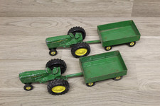 Lot of 2 ERTL Vintage 1/32 John Deere Tractors  Wagons / Trailers