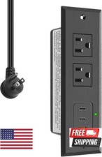 CCCEI Recessed Power Strip with Two USB-C Ports, Fast Charging USB A Port Desk