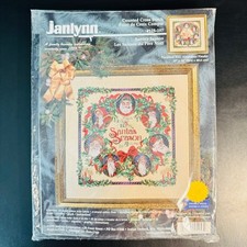 SANTA'S SEASON - Vintage '90s Janlynn - CROSS STITCH KIT 16x16" Sealed NOS