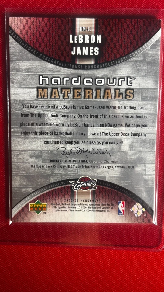 2005-06 Upper Deck Hardcourt - Hardwood Materials LeBron James #HM-LJ (MEM) - Image 2 of 2