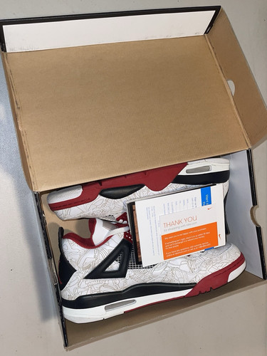 Size 13.5 - 2005 White Laser 4 Jordan 4 Retro 308497 161 - Bild 19 von 23