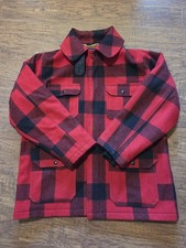 Vtg Woolrich 505 Buffalo Plaid Mackinaw Wool Cruiser Hunting Coat Jacket 44