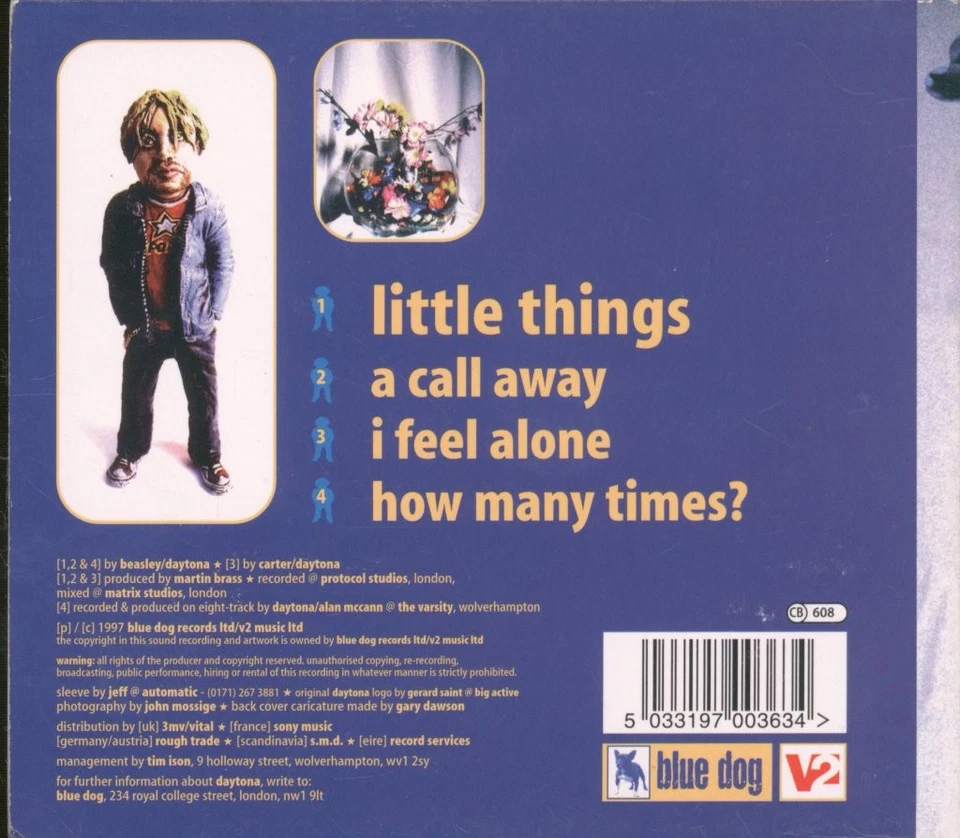 Daytona Little Things CD Europa Blau Hund 1997 Single Im Digipak BDG5000363 - Bild 2 von 3