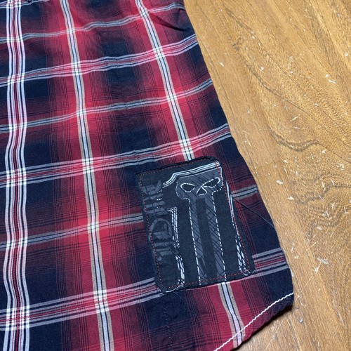 Harley Davidson HDMC SS Shirt Metal HD Snap Up Red/Black/White Plaid Mens M - Picture 2 of 9