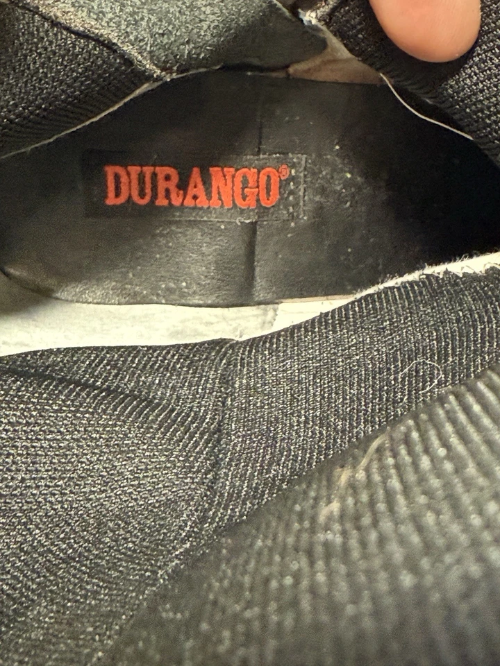 Botas occidentales Durango de cuero granulado negro botas de motociclista talla 6 Foto 3 de 4