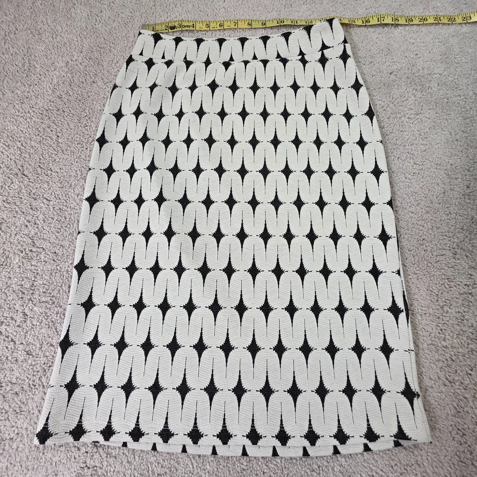 Renee C Stitchfix Women Pencil Skirt Leena Black Off White Print Knit Medium NEW - Image 4 of 4