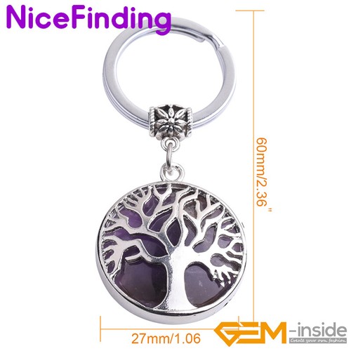 Llaveros de chakra árbol de piedra natural de 2 pulgadas joyería regalo gema - Imagen 76 de 96