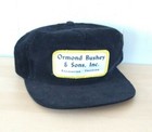 Vintage Corduroy Trucker Cap Hat Ormond Bushey Boston Yellow Mesh Snapback 80s