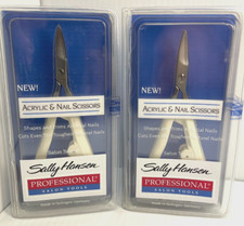  2 SALLY HANSEN PROFESSIONAL Acrylic  Nail Scissors MADE IN SOLINGEN GERMANY