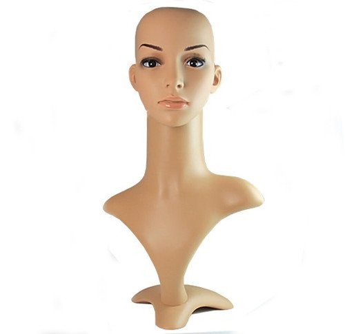 Cabeza de exhibición de maniquí espuma de poliestireno/plástico macho hembra cuello unisex de cisne - Imagen 10 de 21