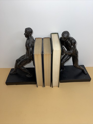 Sagebrook Home Bookends men Sculpture Modern Resin Push Pull Strong - Picture 5 of 12