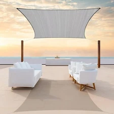 Colourtree Grey Custom Size Rectangle Sun Shade Sail Canopy Fabric Cover Patio