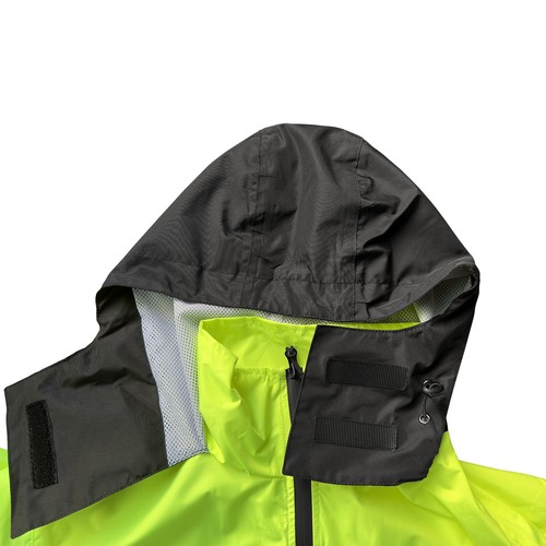 Chaqueta de lluvia para hombre Wulibike impermeable con capucha impermeable bolsillos con cremallera reflectante - Imagen 25 de 37