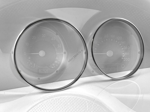 Per VW Lupo 1998-2005 Anillos de salpicadero de aluminio pulido 2 piezas - Picture 4 of 7