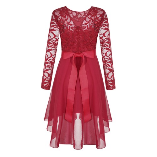 Mädchen Spitze Partykleid Prinzessin Kleider Kinder Langarm Abendkleid Tüllkleid - Bild 13 von 80