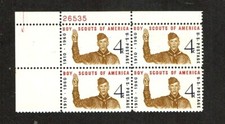 1960 U.S Commem 4c BOY SCOUTS OF AMERICA Plt #Blk of 4  Sc#1145 M/NH/OG/Pristine