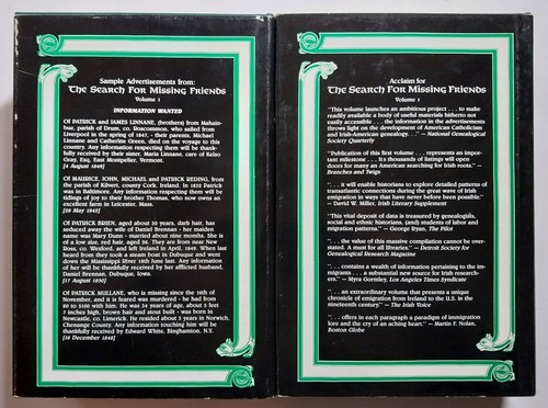 The Search For Missing Friends Lot Volumes 1 - IV HCDJ Irish Immigrant Ads - Foto 8 di 10