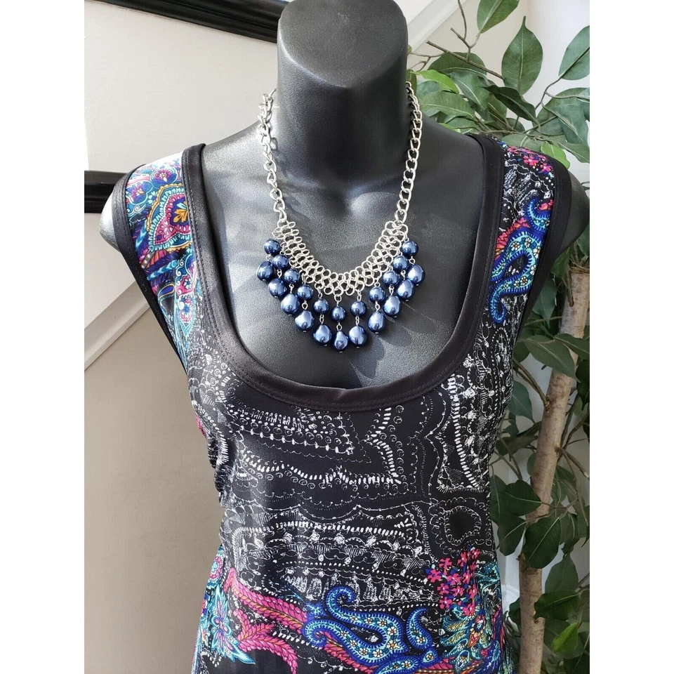 Maxi Vestido Largo Avenue Para Mujer Multicolor Poliéster Cuello Redondo Sin Mangas 22/24 Foto 2 de 4