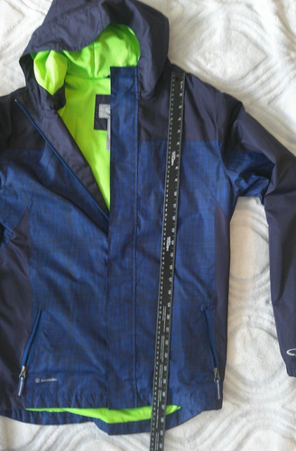 Champion Boys XL 16-18 Hooded Windbreaker Jacket Navy Green Venture Dry Outdoor - Picture 3 of 6