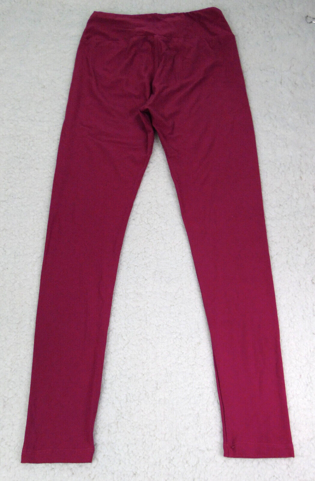 Women's LulaRoe Maroon Solid Stretch Leggings Sz.… - image 6
