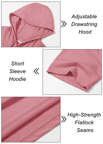 Mens Short Sleeve Hoodie Cotton Shirts Lightweight Sweatshirt Athletic Pullover - Picture 102 of 134