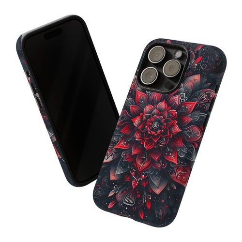 Red Mandala Lotus Floral - Phone Ink Cover Case for iPhone, Galaxy, Pixel - 第 44/281 張圖片