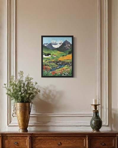 Iceland Landscape Poster Art Print Wall Art Painting Artwork Decor Vintage - Picture 4 of 6