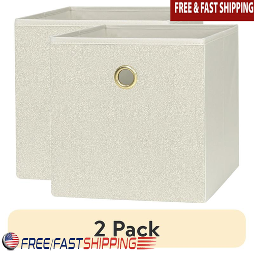 Collapsible Fabric Cube Storage Bins 2 Pack Home Organization & Storage New