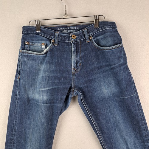 Banana Republic Jeans Mens 30x32 Blue Regular Fit Straight Leg Denim Pants - Picture 2 of 16