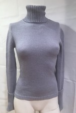 Neiman Marcus Collection Women  s Wool Turtleneck Sweater Blue Long Sleeves Sz S