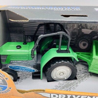 Driven By Battat Micro Tracteur Avec Remorque - Jouet Agricole Lumineux Et Sonore Pour Enfants