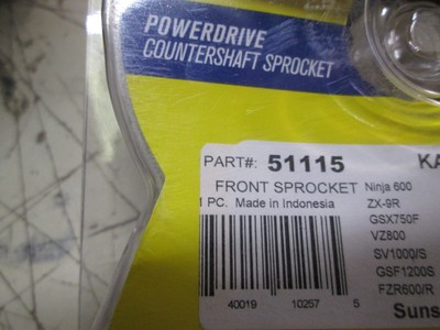 SUNSTAR SPROCKET - FRONT STEEL - 15T 530 WIDTH - ZX9R VN800