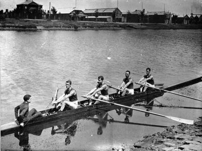 Colac Victoria Feb 1906 - Members of the Yarra Yarra Rowing Club a- Old Photo