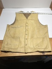 Vtg. 1960 s Deer Hide Lined Vest Size S/M