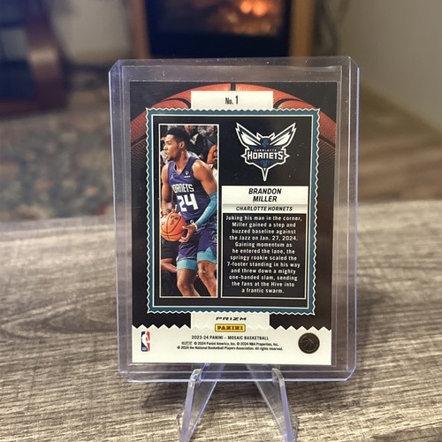 2023-24 Panini Mosaic Jam Masters Mosaic #1 Brandon Miller RC - Imagen 2 de 2