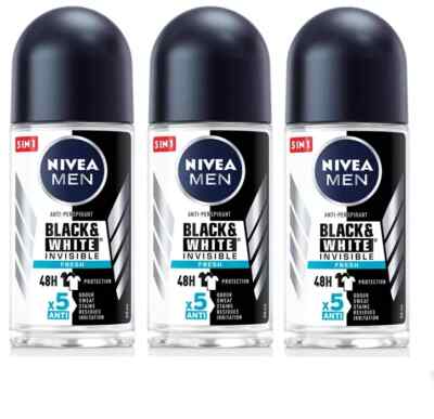 NIVEA MEN  Black and White Invisible Fresh Protection 3 Pack