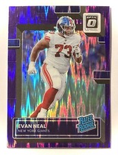 2022 Donruss Optic Football Giants Evan Neal Purple Shock Rated Rookie Card #251. rookie card picture